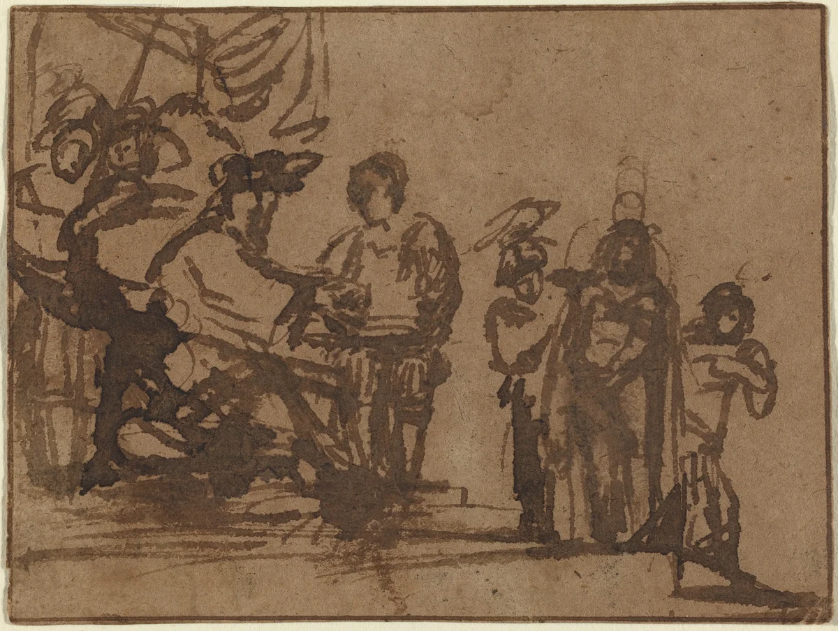 Christ before Pilate by Rembrandt van Rijn, drawing, 1606-1669