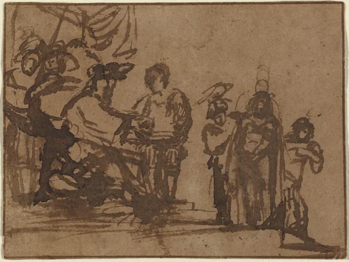 Christ before Pilate by Rembrandt van Rijn, drawing, 1606-1669