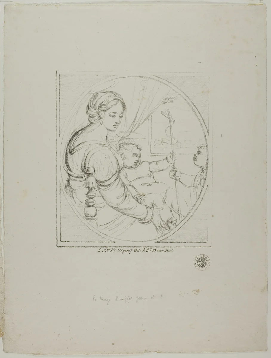 Virgin in a Chair by Dominique Vivant Denon, print, 1817-1820