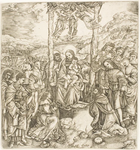 The Adoration of the Magi by Cristofano Robetta, print, 1525-1535