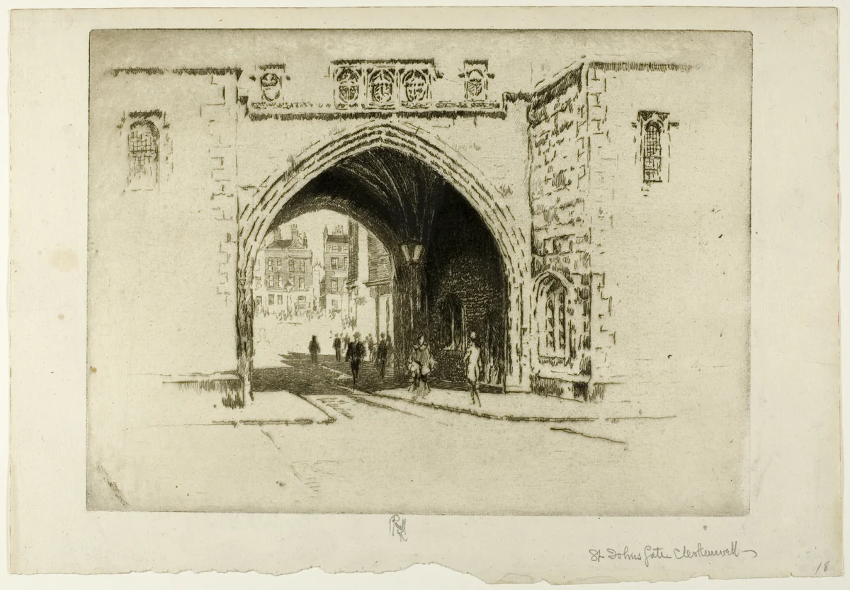 St. John's Gate, Clerkenwell by Joseph Pennell, print, 1903