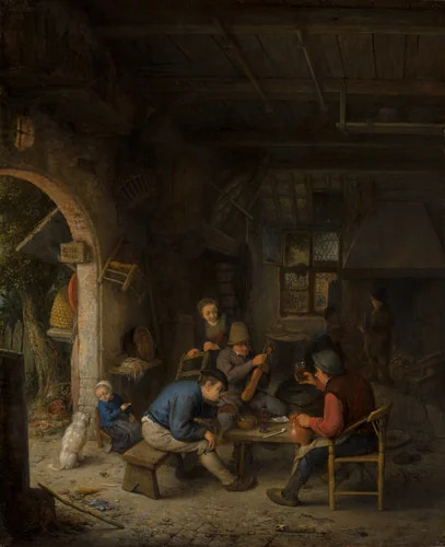 Peasants at an Inn by Adriaen van Ostade, painting, 1662