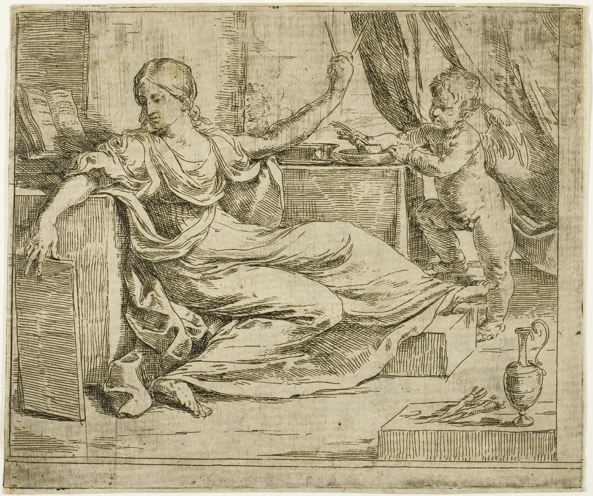 Science or The Love of Study by Guido Reni, print, 1630-1640