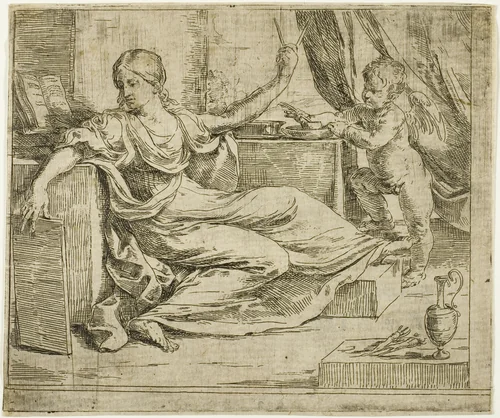 Science or The Love of Study by Guido Reni, print, 1630-1640