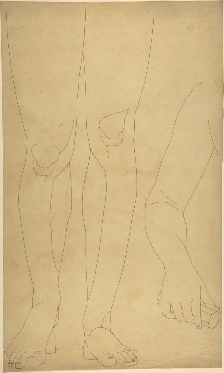 Study of Lower Legs and an Arm by William Pitts, drawing, 1815-1840