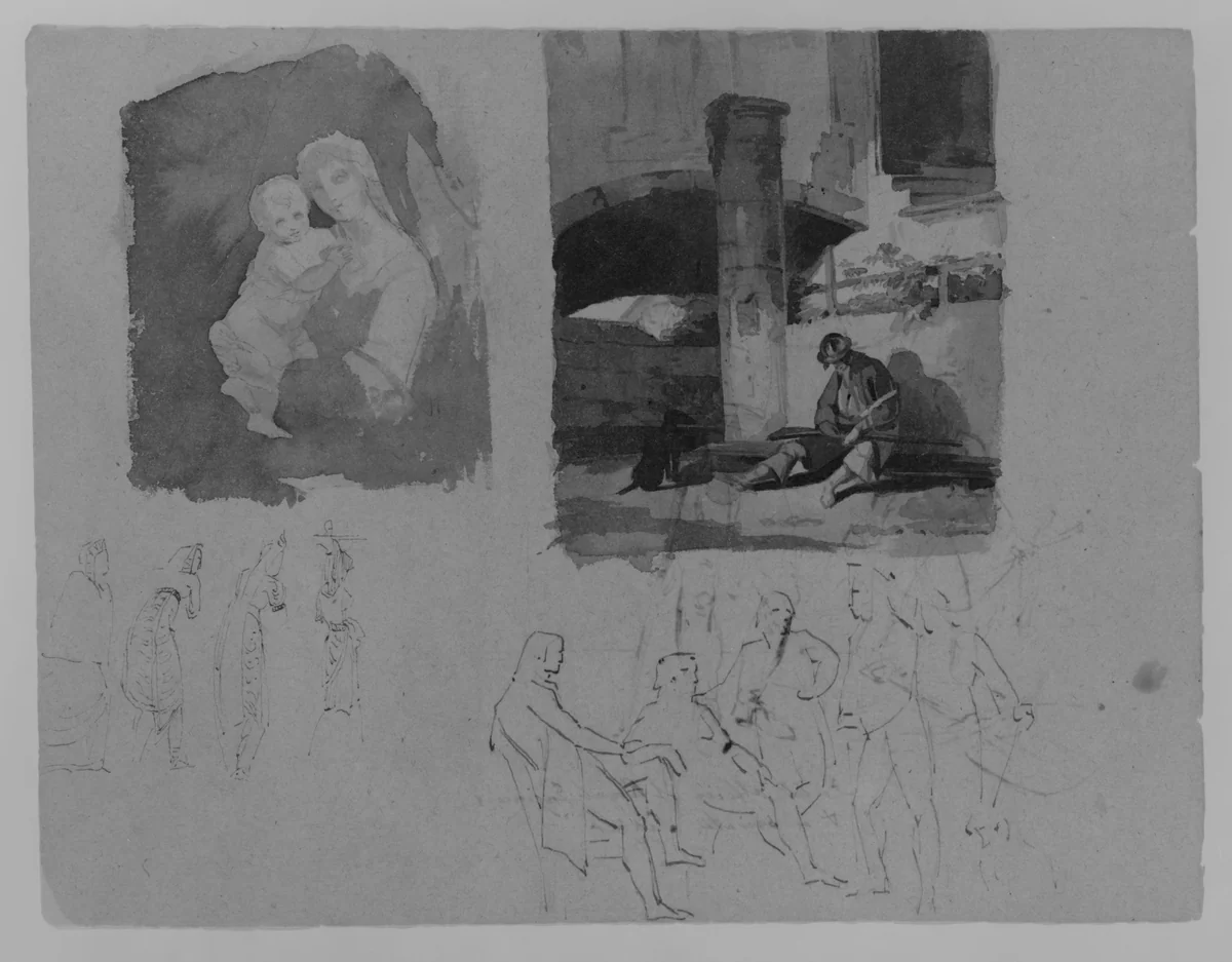 Portrait of Man (from Sketchbook) by Thomas Sully, artwork, 1810-1820