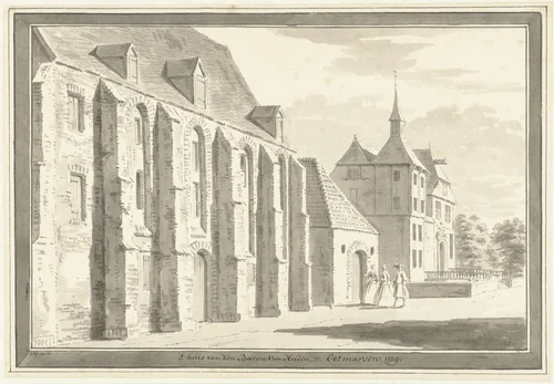 Gezicht op de kerk en het huis te Ootmarsum by Cornelis Pronk, drawing, 1729-1730