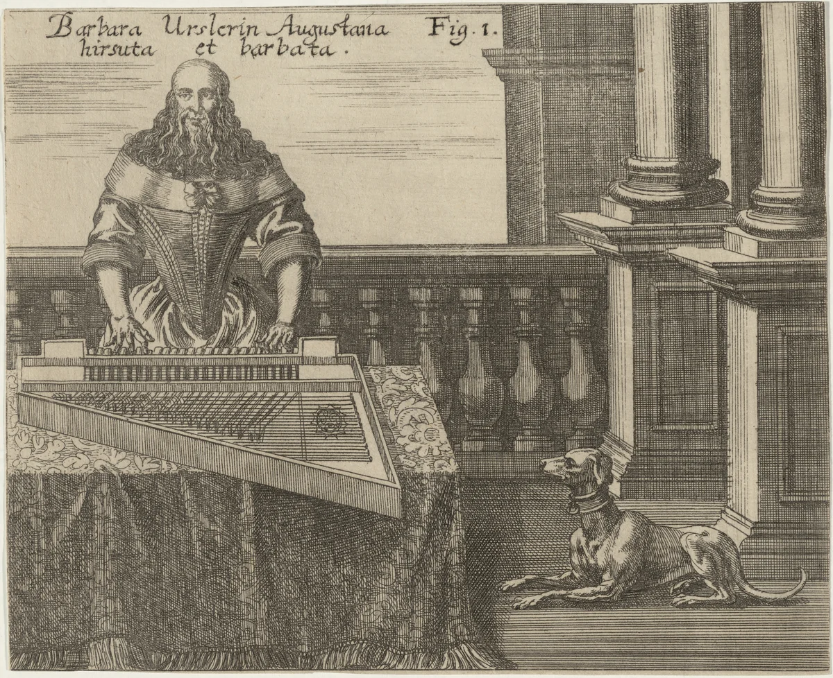 Barbara van Beck, A Bearded Lady by Anonymous Artist; Isaac Brun, print, 1590-1670