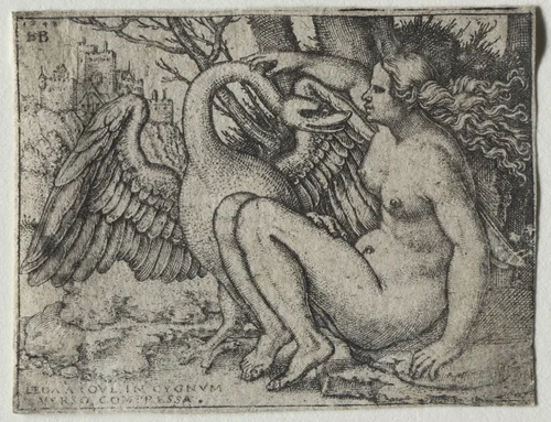 Leda and the Swan by Hans Sebald Beham, print, 1548