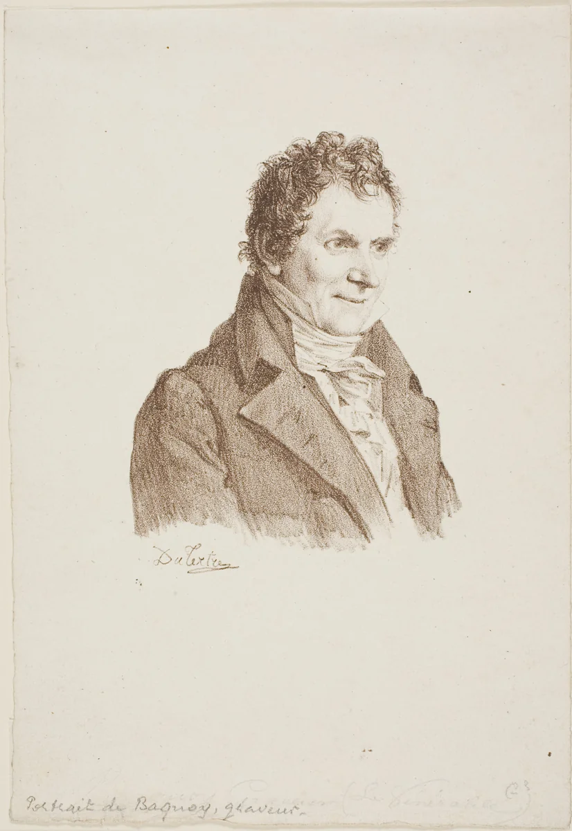 Portrait of the Engraver Baquoy by André Dutertre, print, 1815-1825