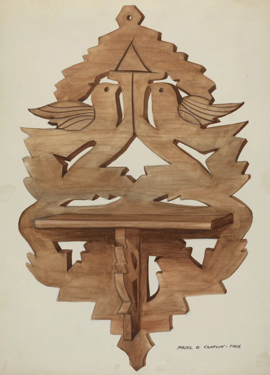 Hanging Wall Shelf by Majel G. Claflin, index of american design, 1937