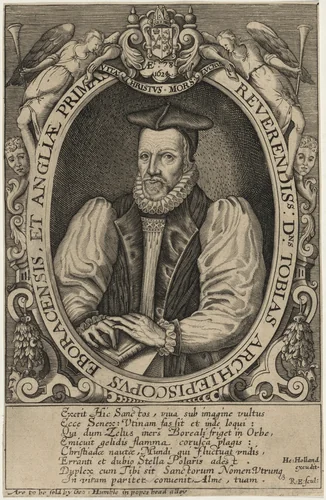 Tobias Matthew, D.D., Archbishop of York by Renold Elstrack, print, 1571-1625