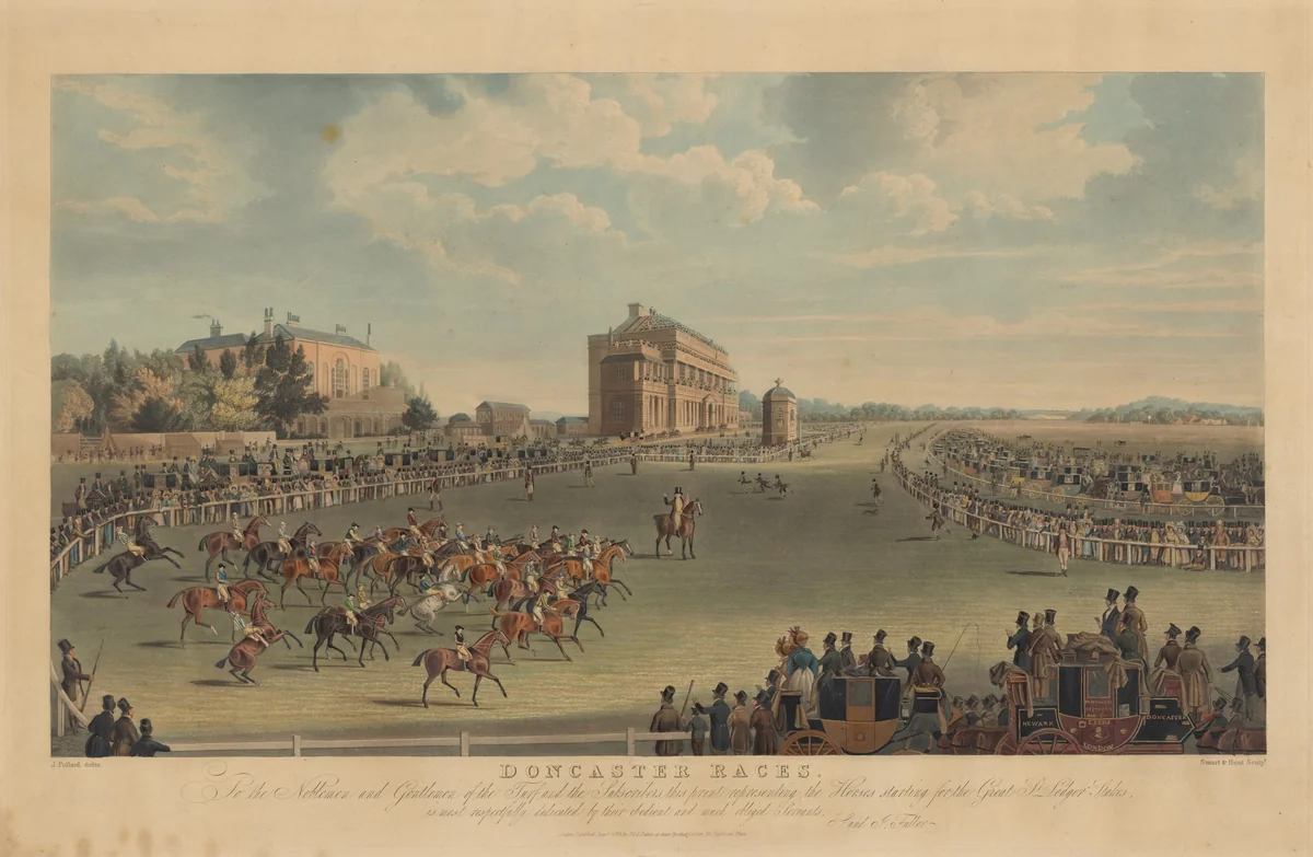 Doncaster Races: The Horses Starting for the Great St. Ledger Stakes by James Pollard, print, 1832