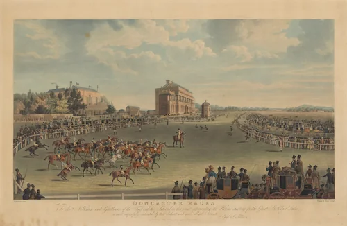 Doncaster Races: The Horses Starting for the Great St. Ledger Stakes by James Pollard, print, 1832