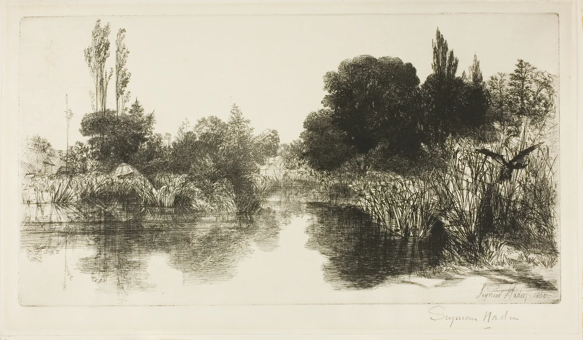 Shere Mill Pond, No. II (large plate) by Francis Seymour-Haden, print, 1855-1865