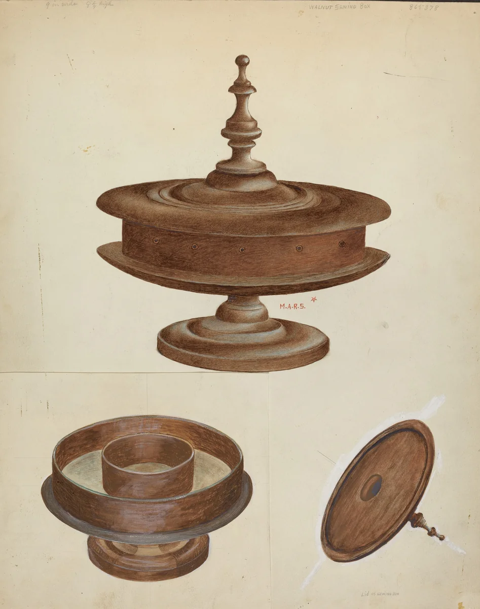 Sewing Container by Margaret Stottlemeyer, index of american design, 1937