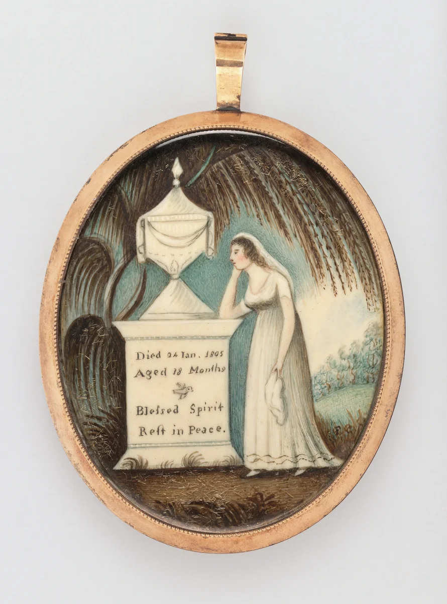 Memorial Miniature by American 19th Century, drawing, 1800-1850