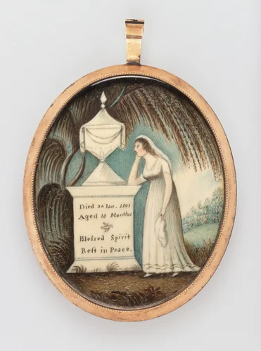 Memorial Miniature by American 19th Century, drawing, 1800-1850
