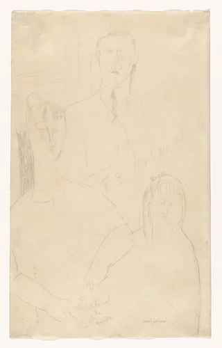 The Family by Amedeo Modigliani, drawing, 1916