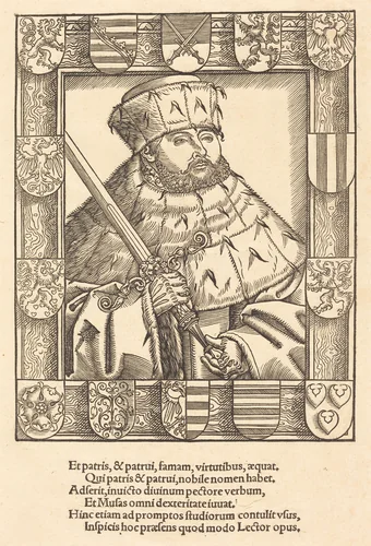 John Frederic the Magnanimous, in Electoral Robes by Lucas Cranach the Younger, print, 1500-1599