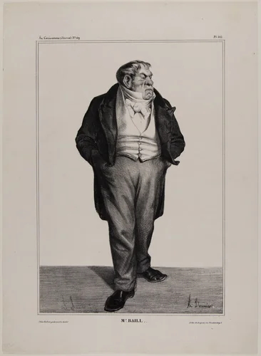 Mr. Baill.., plate 312 from Célébrités de la Caricature by Honoré-Victorin Daumier, print, 1833