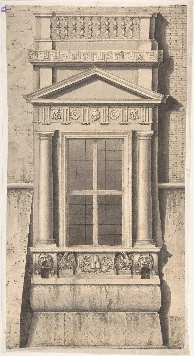Window of Pope Julius III (del Monte), Palazzo Comunale, Bologna by anonymous, drawing, 1800-1900