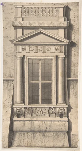 Window of Pope Julius III (del Monte), Palazzo Comunale, Bologna by anonymous, drawing, 1800-1900