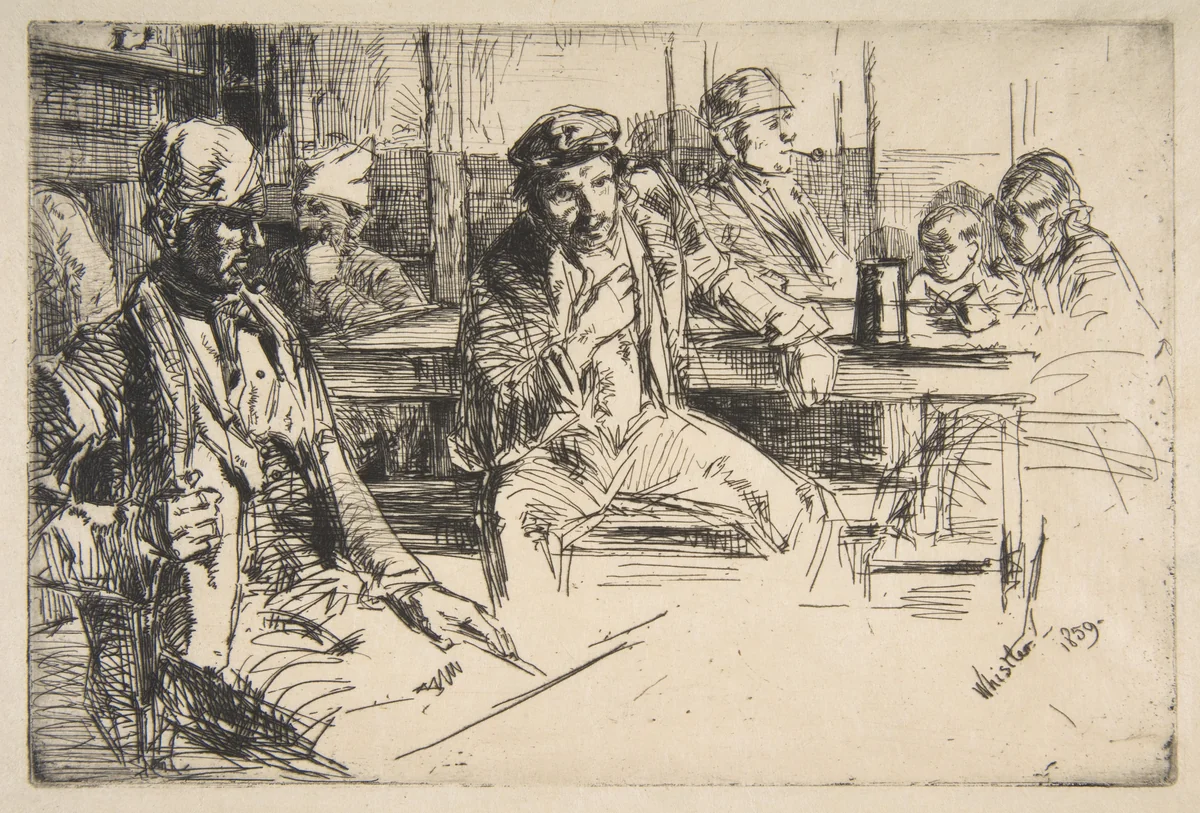 Longshore Men by James McNeill Whistler, print, 1859