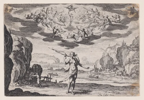 Pandore (Pandora) by Jacques Callot, print, 1620-1630
