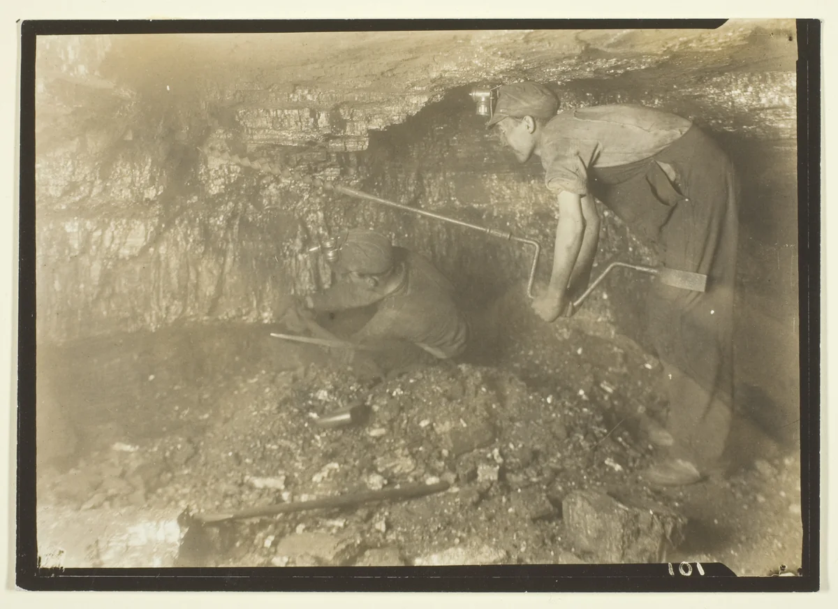 Drilling For A Shot: Old-Fashioned Way Of Mining Coal by Lewis Wickes Hine, photograph, 1921