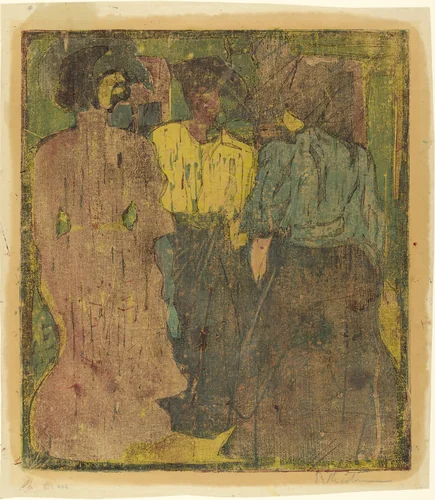Three Women Conversing (Unterhaltung von drei Frauen) by Ernst Ludwig Kirchner, print, 1907