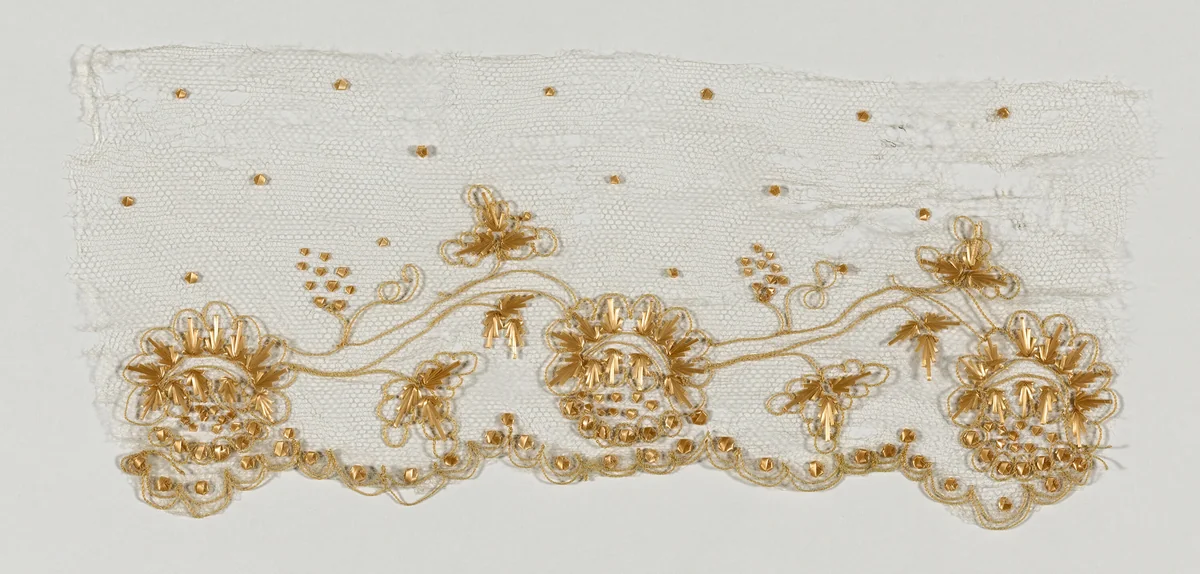 Fragment (from a border) by France, textile, 1850-1870