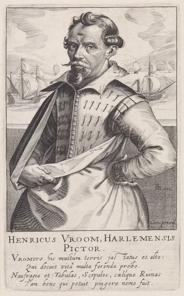 Portret van Hendrik Cornelisz. Vroom by Simon Frisius, print, 1610