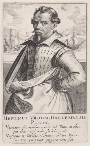 Portret van Hendrik Cornelisz. Vroom by Simon Frisius, print, 1610