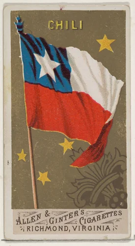 Chile, from Flags of All Nations, Series 1 (N9) for Allen & Ginter Cigarettes Brands by Allen & Ginter, print, 1887