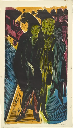 Street Scene (Strassenszene) by Ernst Ludwig Kirchner, print, 1922