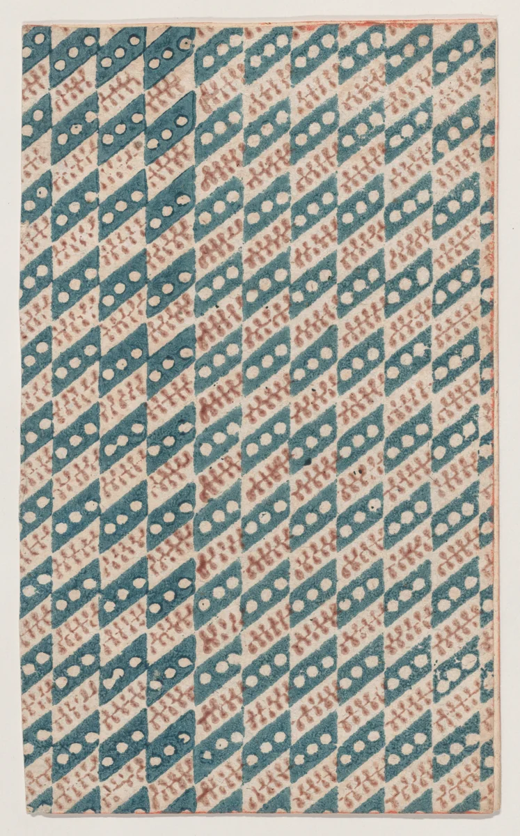 Sheet with overall zigzag pattern by anonymous, print, 1800-1900