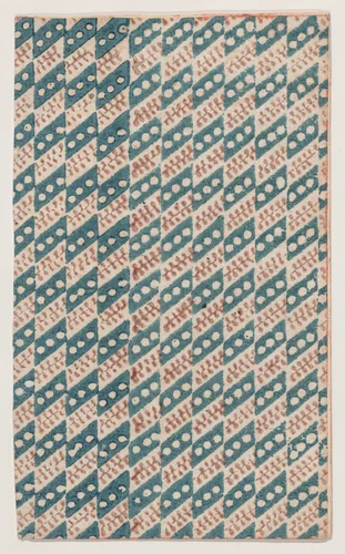 Sheet with overall zigzag pattern by anonymous, print, 1800-1900