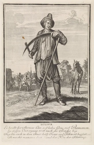 Juli by Caspar Luyken, print, 1698-1702