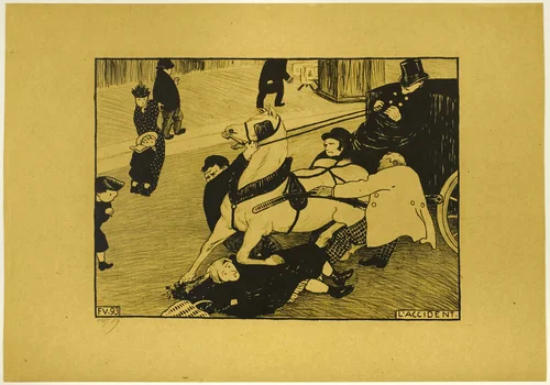 The Accident by Félix Edouard Vallotton, print, 1893