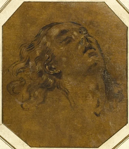 Female Head by Giovan Gioseffo Dal Sole, drawing, 1674-1719
