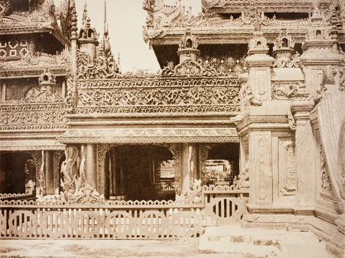 No. 92. Amerapoora. Another part of the Balcony of Kyoung No. 86 [Maha-too-lo-Bounghian Kyoung]. by Linnaeus Tripe, photograph, 1855