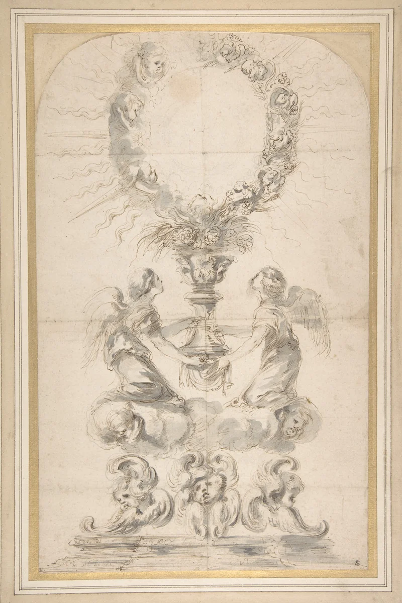 Design for a Monstrance by Stefano della Bella, drawing, 1610-1664