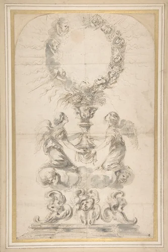Design for a Monstrance by Stefano della Bella, drawing, 1610-1664
