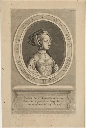 Anne Boleyn by Robert White, print, 1681
