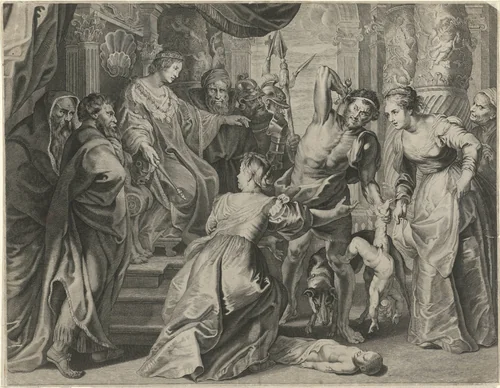 Oordeel van Salomo by anonymous, print, 1590-1683