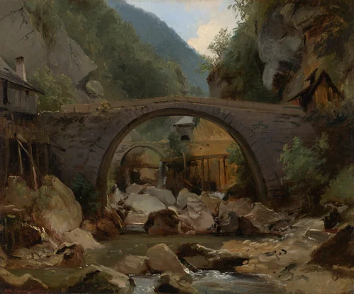 Mountain Stream in the Auvergne by Théodore Rousseau, painting, 1830