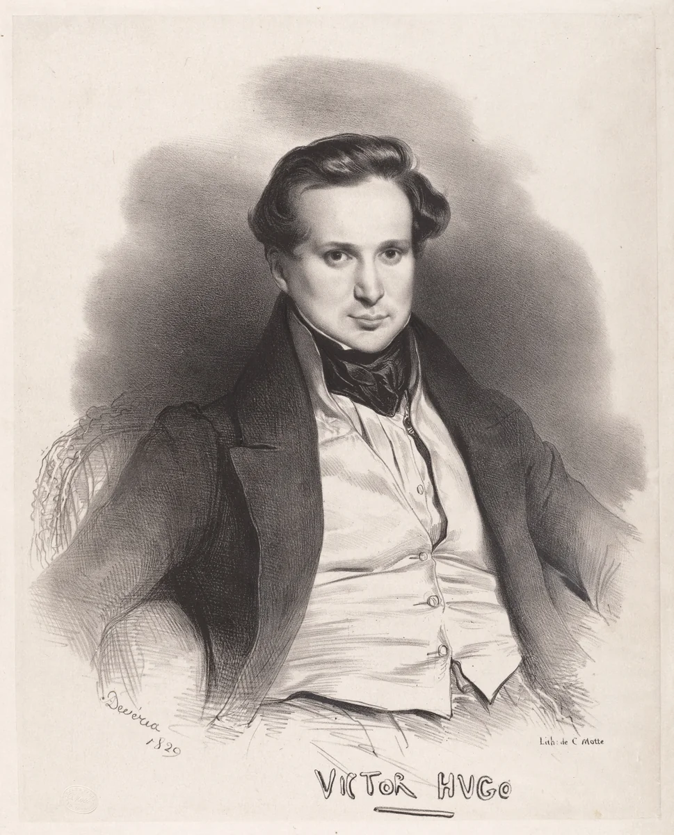 Victor Hugo by Achille Devéria; Charles Etienne Pierre Motte, print, 1829