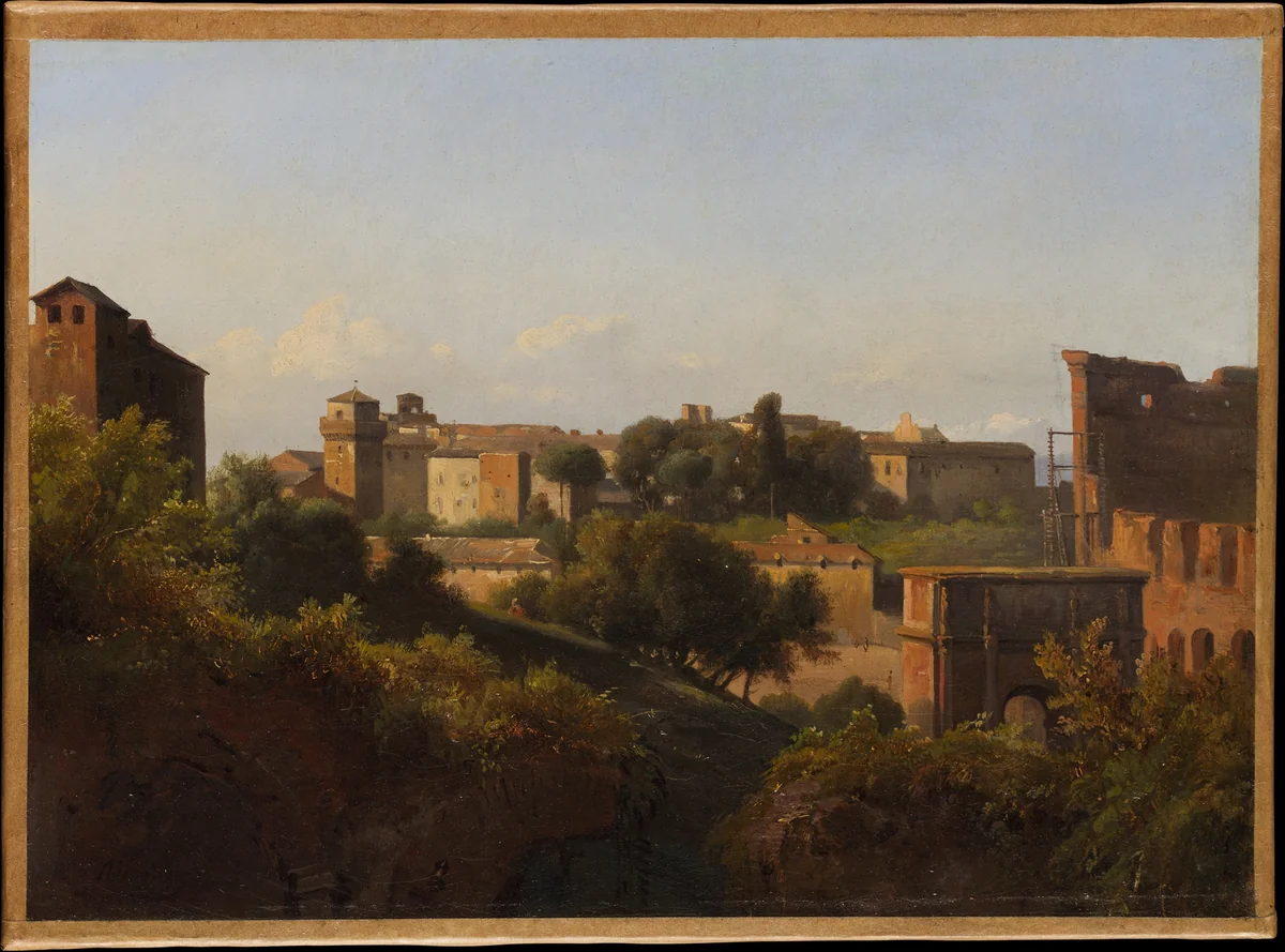 View of the Colosseum and the Arch of Constantine from the Palatine by Charles Rémond, painting, 1822-1824