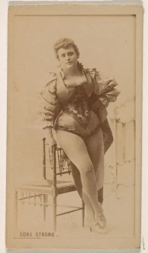 Cora Strong, from the Actresses series (N245) issued by Kinney Brothers to promote Sweet Caporal Cigarettes by Kinney Brothers Tobacco Company, photograph, 1890